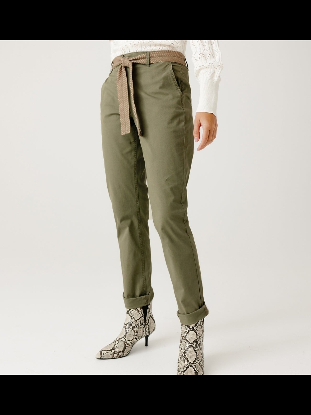 Women's Olive Chino Pants